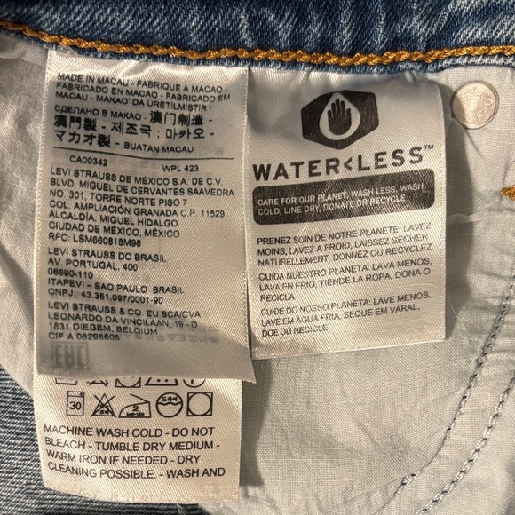 Levi's Women’s Wedgie Straight Fit Button Fly Cropped Jeans Distressed Size 27 - Picture 7 of 11